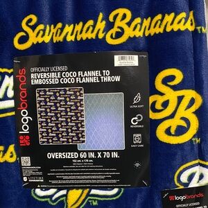 Savannah Bananas Reversible Blue and Yellow Throw Blanket